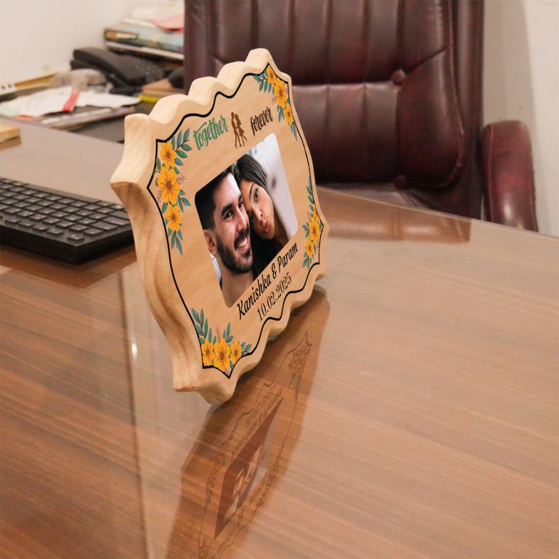 Personalized Wooden Couple Photo Frame Custom With Photo & Name  Anniversary, Wedding, or Birthday Gift for Husband, Wife, Boyfriend, & Girlfriend